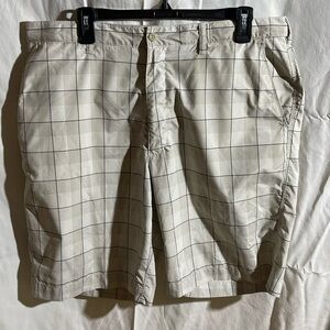 PGA Tour Men's Checkered Tan Shorts